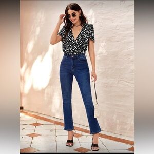 Black and White Polka Dot Bodysuit Top